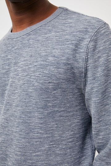 GEOFFREY HEATHER BLUE HENLEY- DETAIL