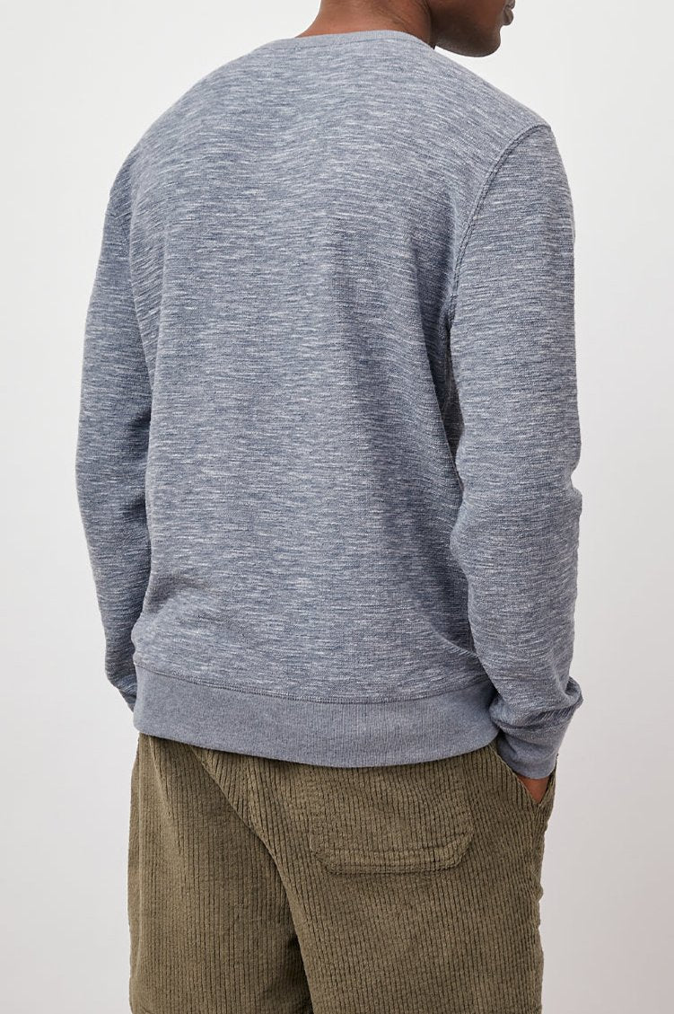 GEOFFREY HEATHER BLUE HENLEY-BACK