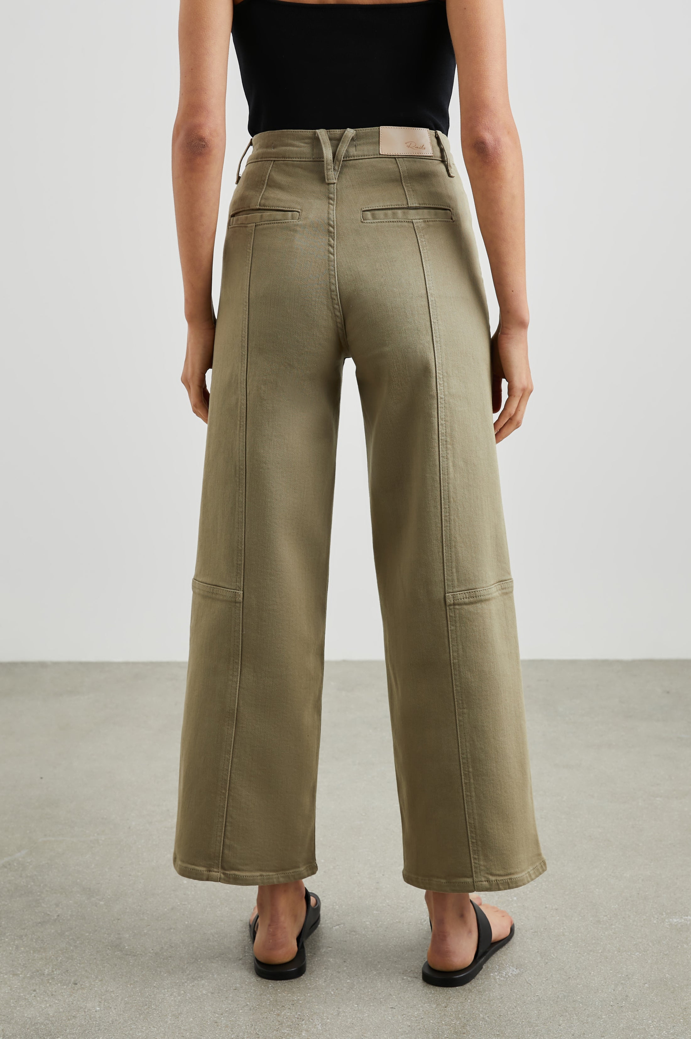 GETTY CROP WIDE LEG - WASHED OLIVE UTILITY – Rails UK