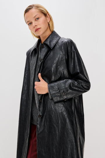 HILLS JACKET - FAUX LEATHER BLACK