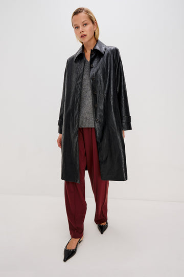 HILLS JACKET - FAUX LEATHER BLACK