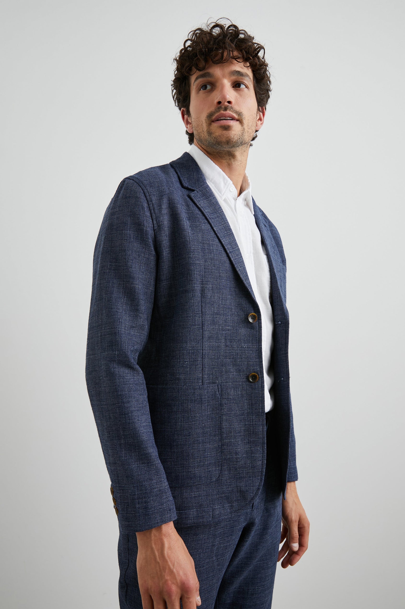 IDRIS BLAZER - NAVY MELANGE - SIDE BODY