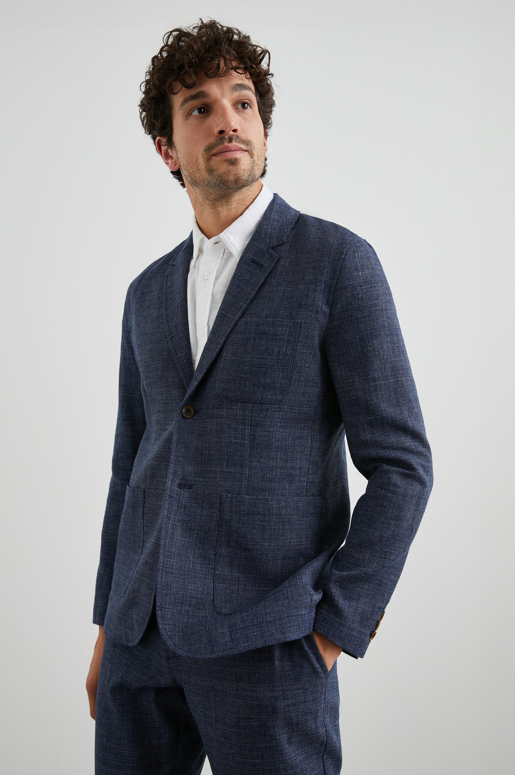 IDRIS BLAZER - NAVY MELANGE - FRONT BODY