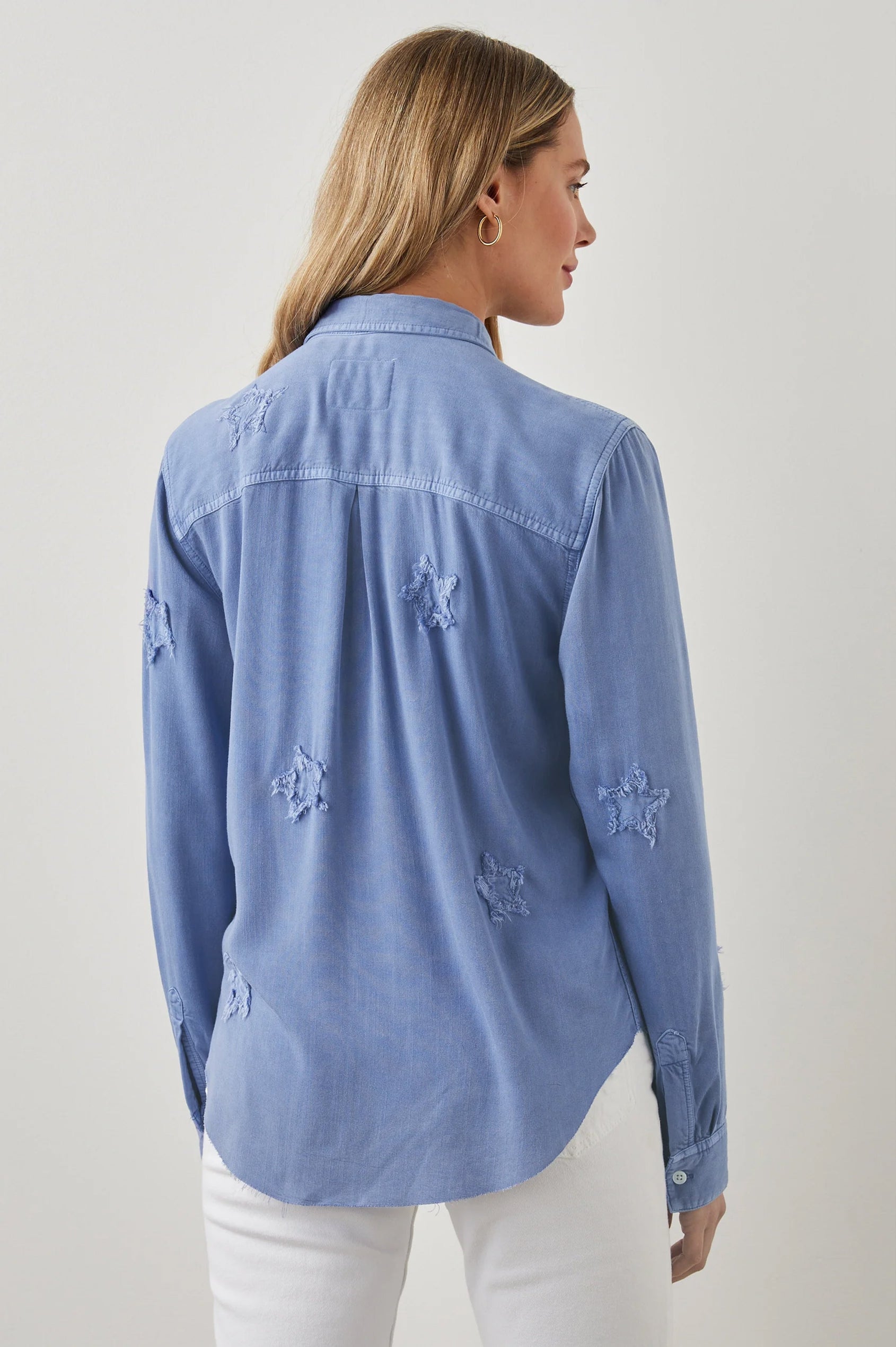 INGRID RAW SHIRT FRENCH MILITARY STARS - BACK