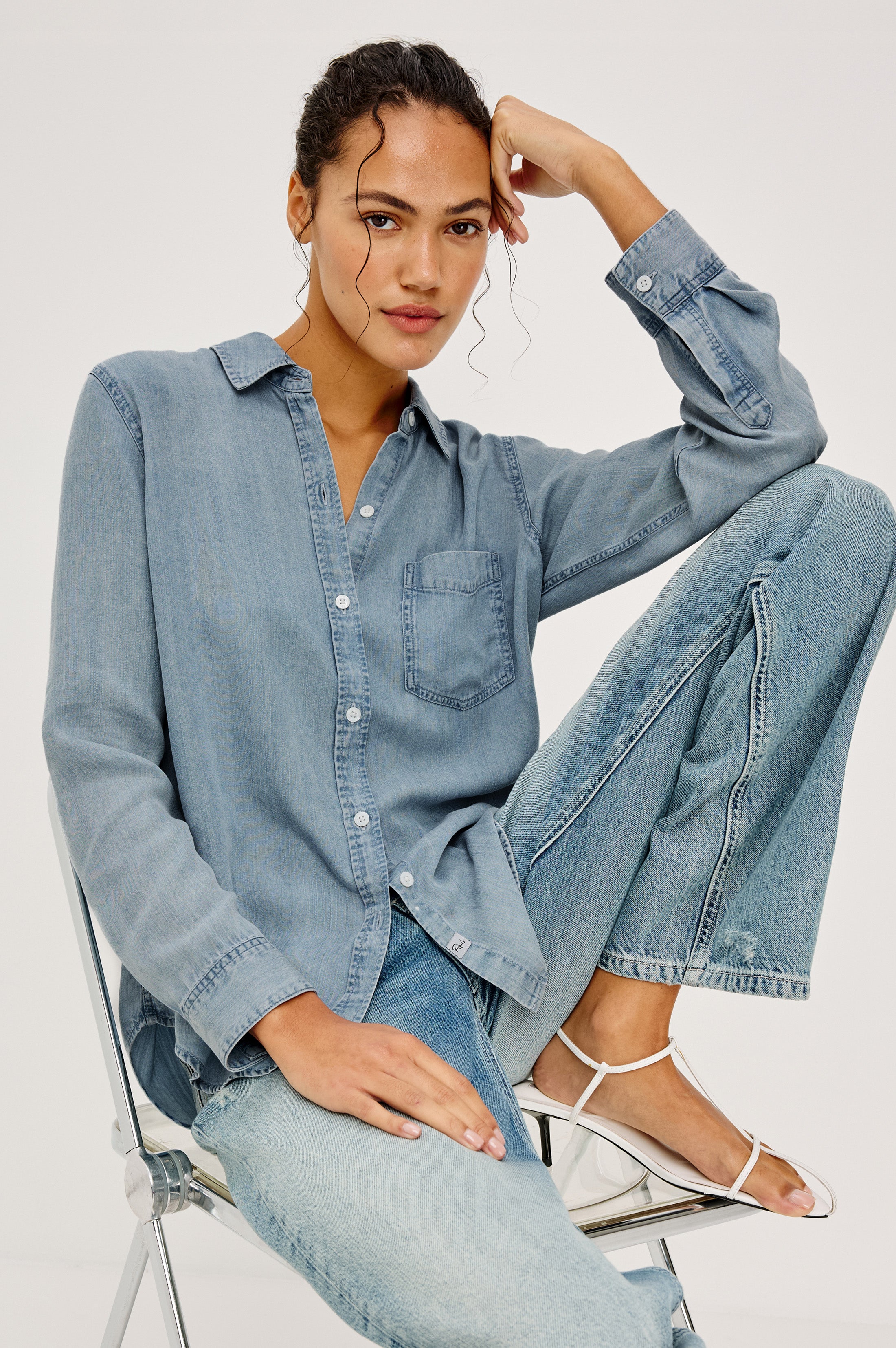 INGRID SHIRT - MED VINTAGE CLOUD WASH
