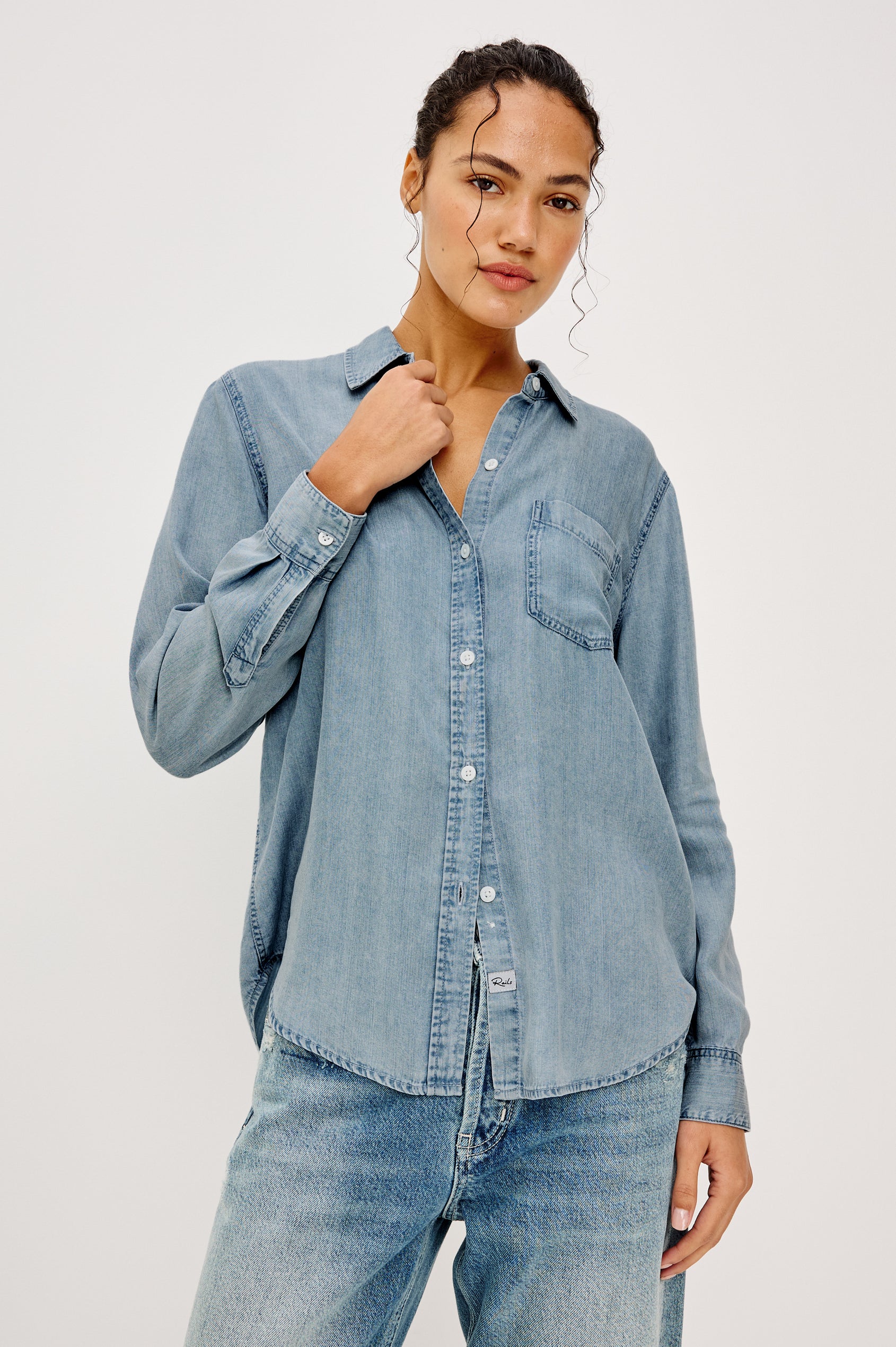 INGRID SHIRT - MED VINTAGE  CLOUD WASH