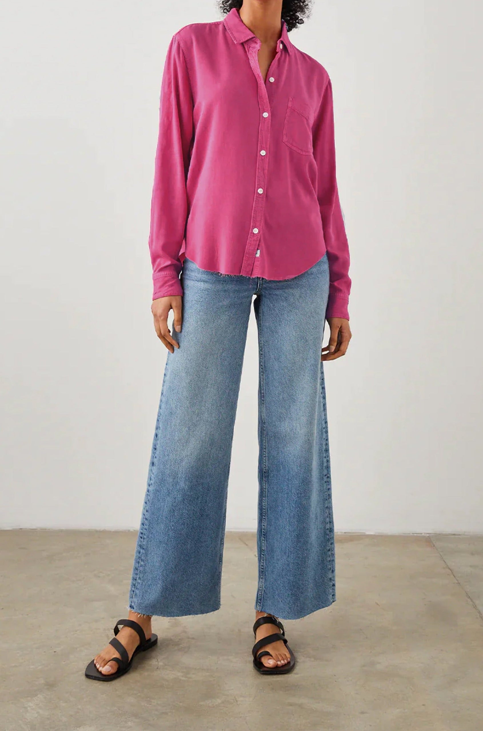 INGRID RAW SHIRT HIBISCUS - FULL FRONT BODY