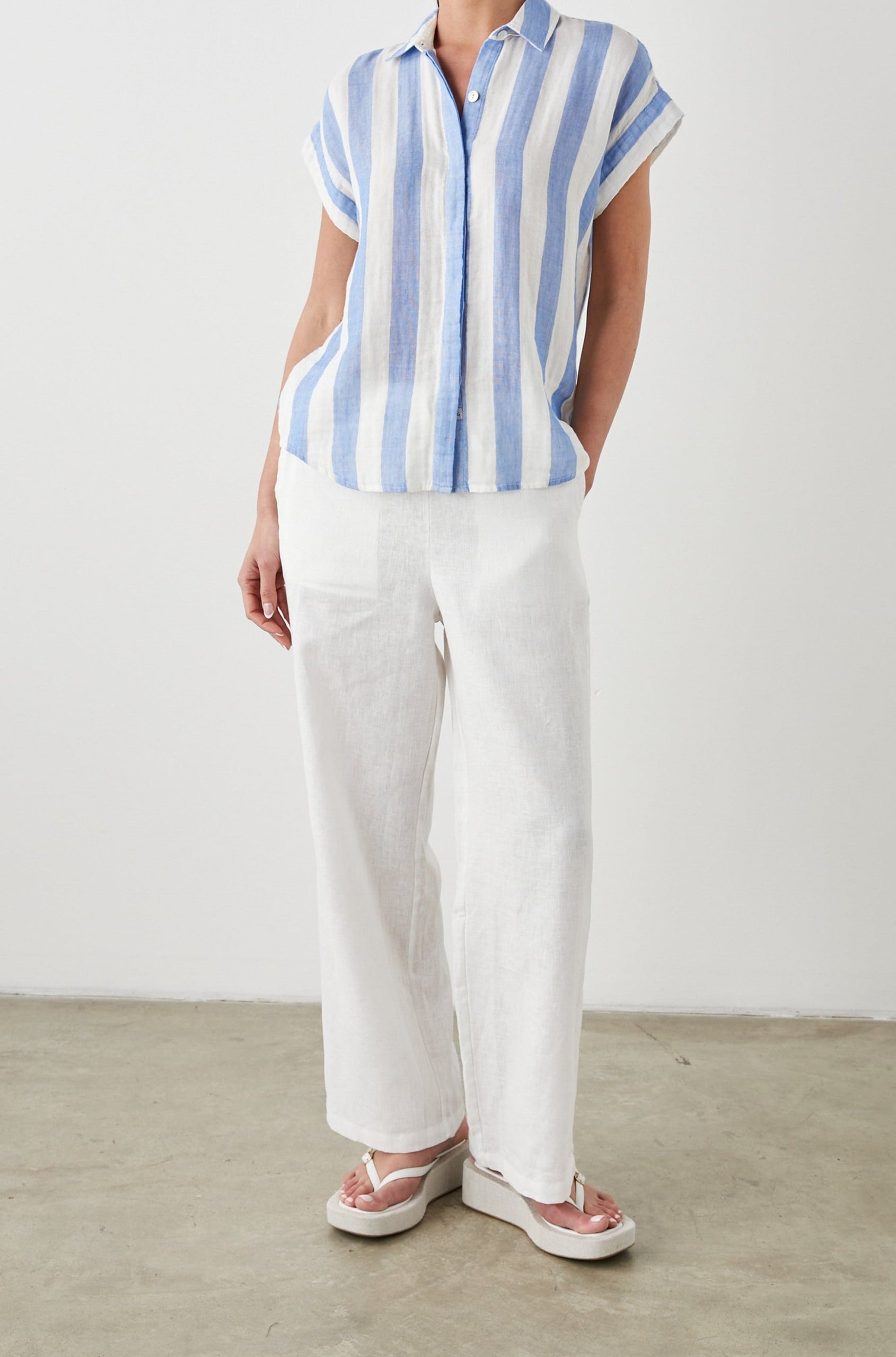 JAMIE SHIRT FERMO STRIPE - FULL FRONT BODY