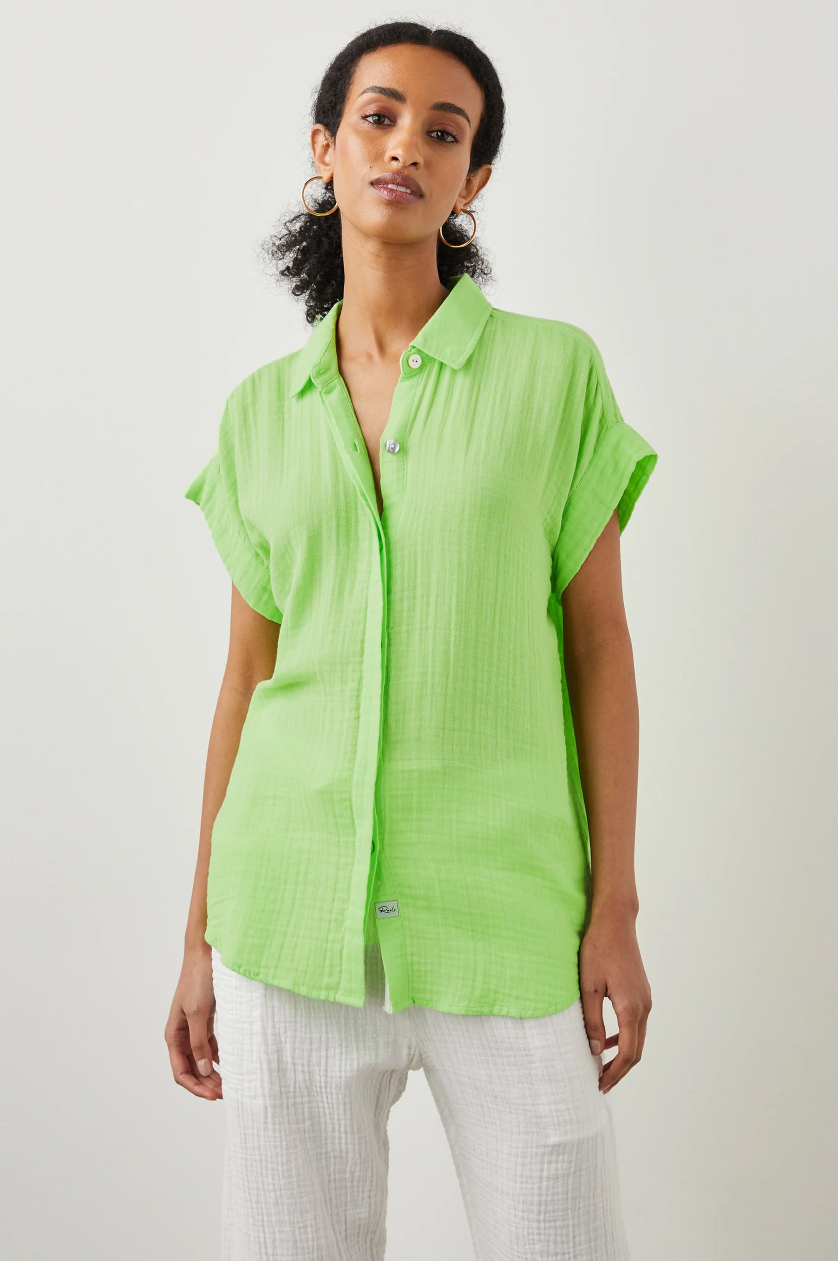 JAMIE SHIRT JADE LIME - FRONT 