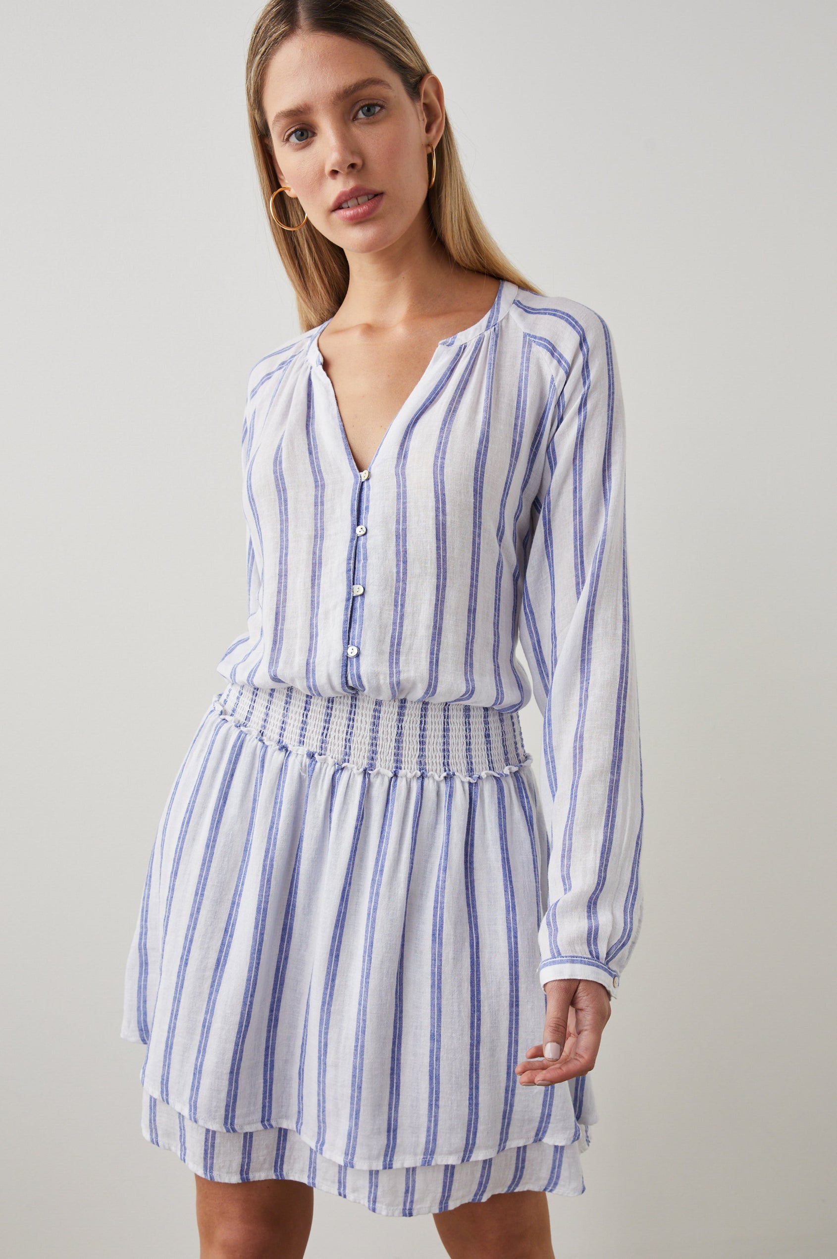 JASMINE DRESS VILLA STRIPE - FRONT BODY