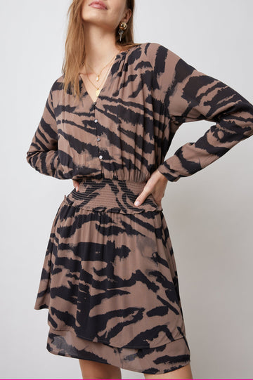 JASMINE DRESS - MOCHA BENGAL - FRONT BODY