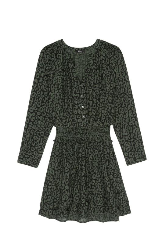 JASMINE DRESS - OLIVE BATIK CHEETAH