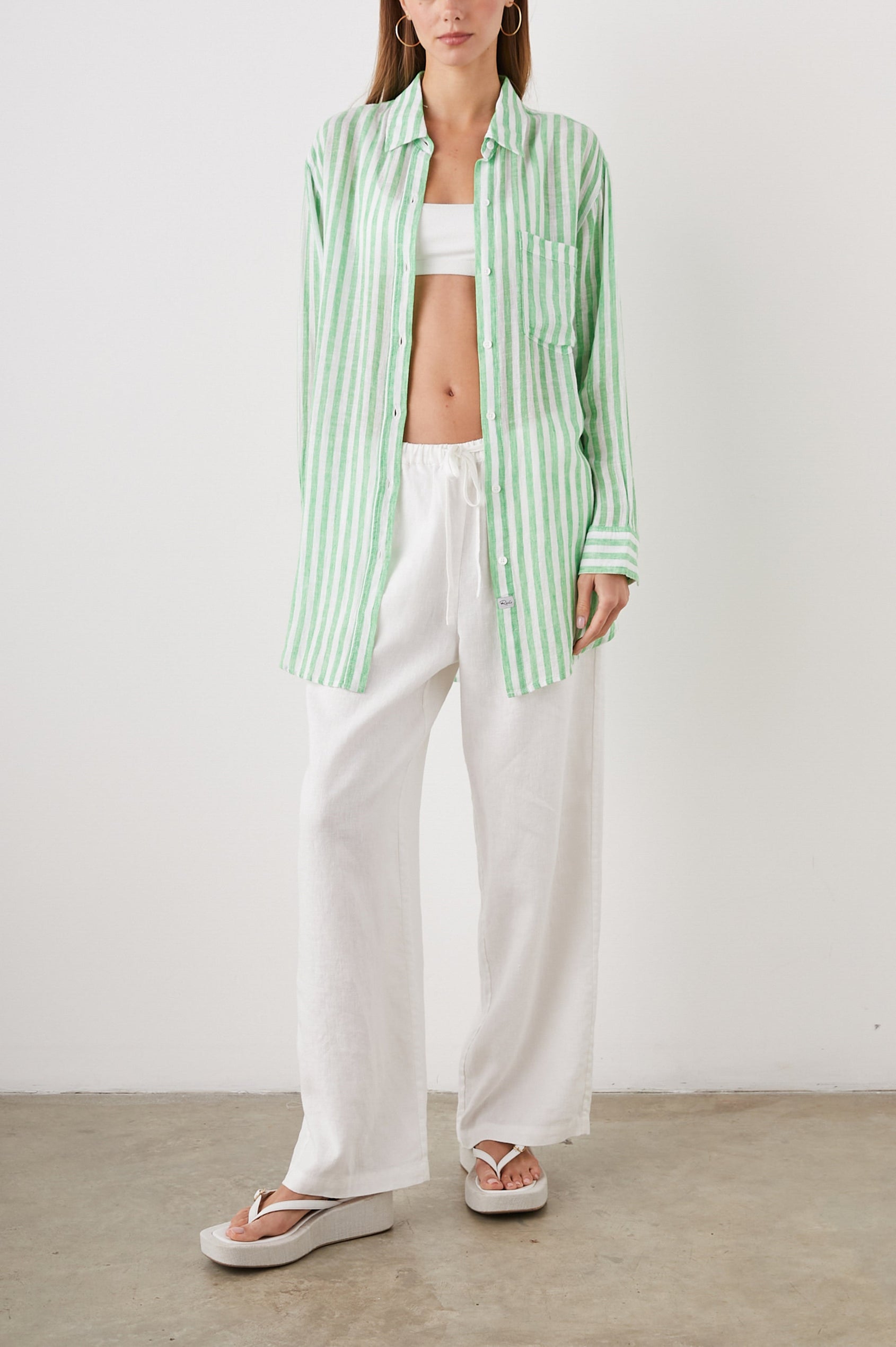 JAYLIN-CAYMEN-GREEN-STRIPE-FULL FRONT BODY