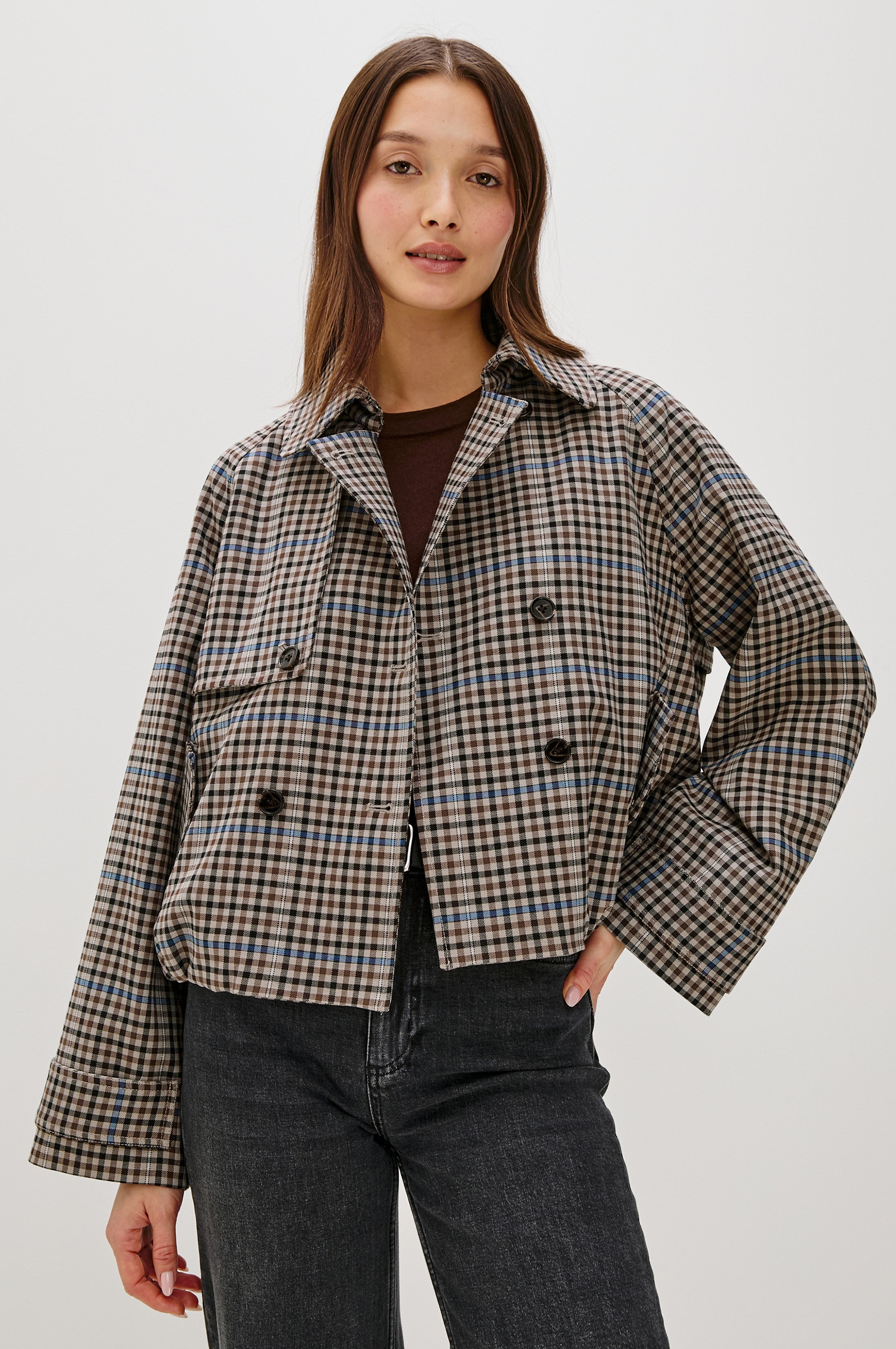 JETT JACKET - MOCHA CHECK – Rails UK
