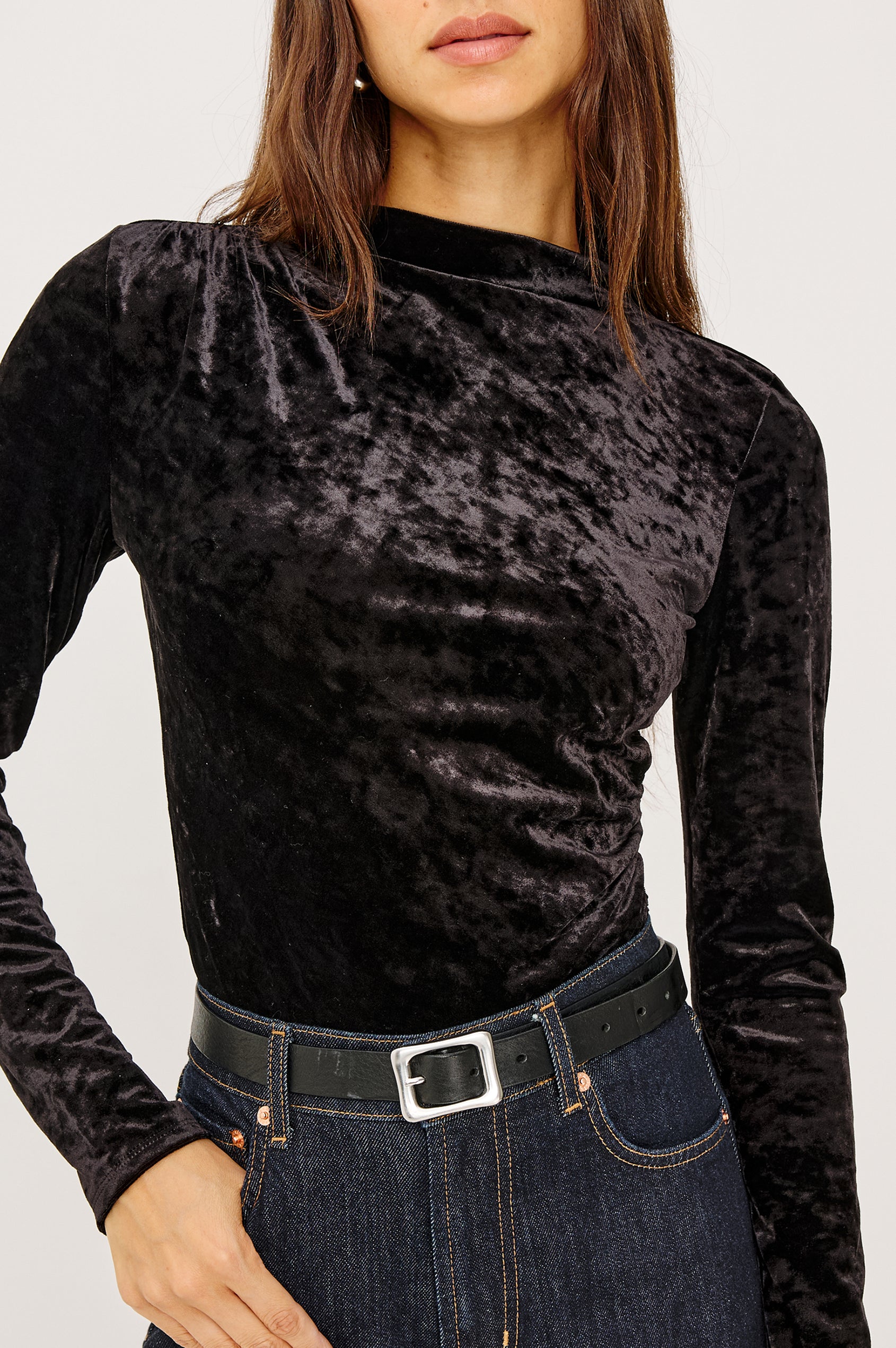 JOELLE TOP - BLACK VELVET