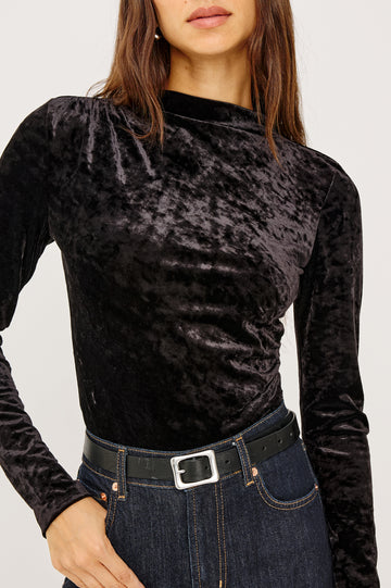 JOELLE TOP - BLACK VELVET