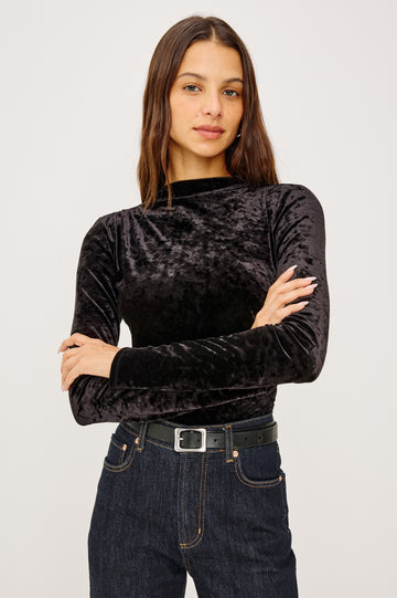 JOELLE TOP - BLACK VELVET