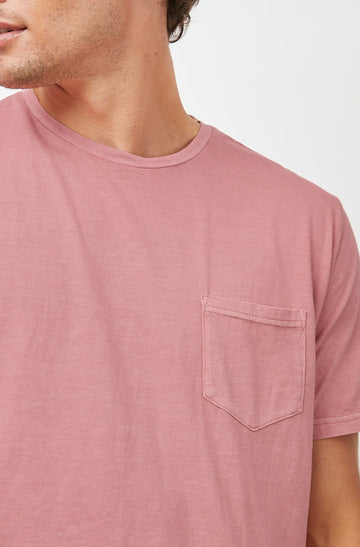 JOHNNY CORAL SHORT SLEEVE CREW WITH POCKET-DETAIL