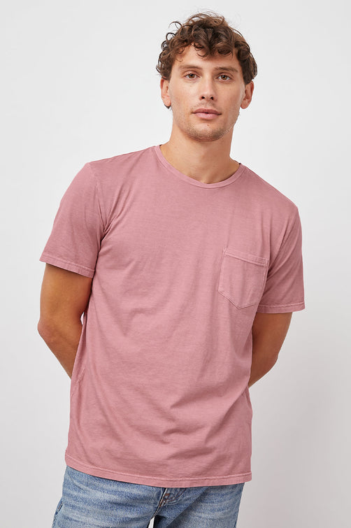 JOHNNY CORAL SHORT SLEEVE CREW WITH POCKET-FRONT