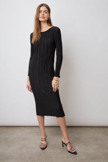 JORDY DRESS BLACK - FRONT FULL BODY