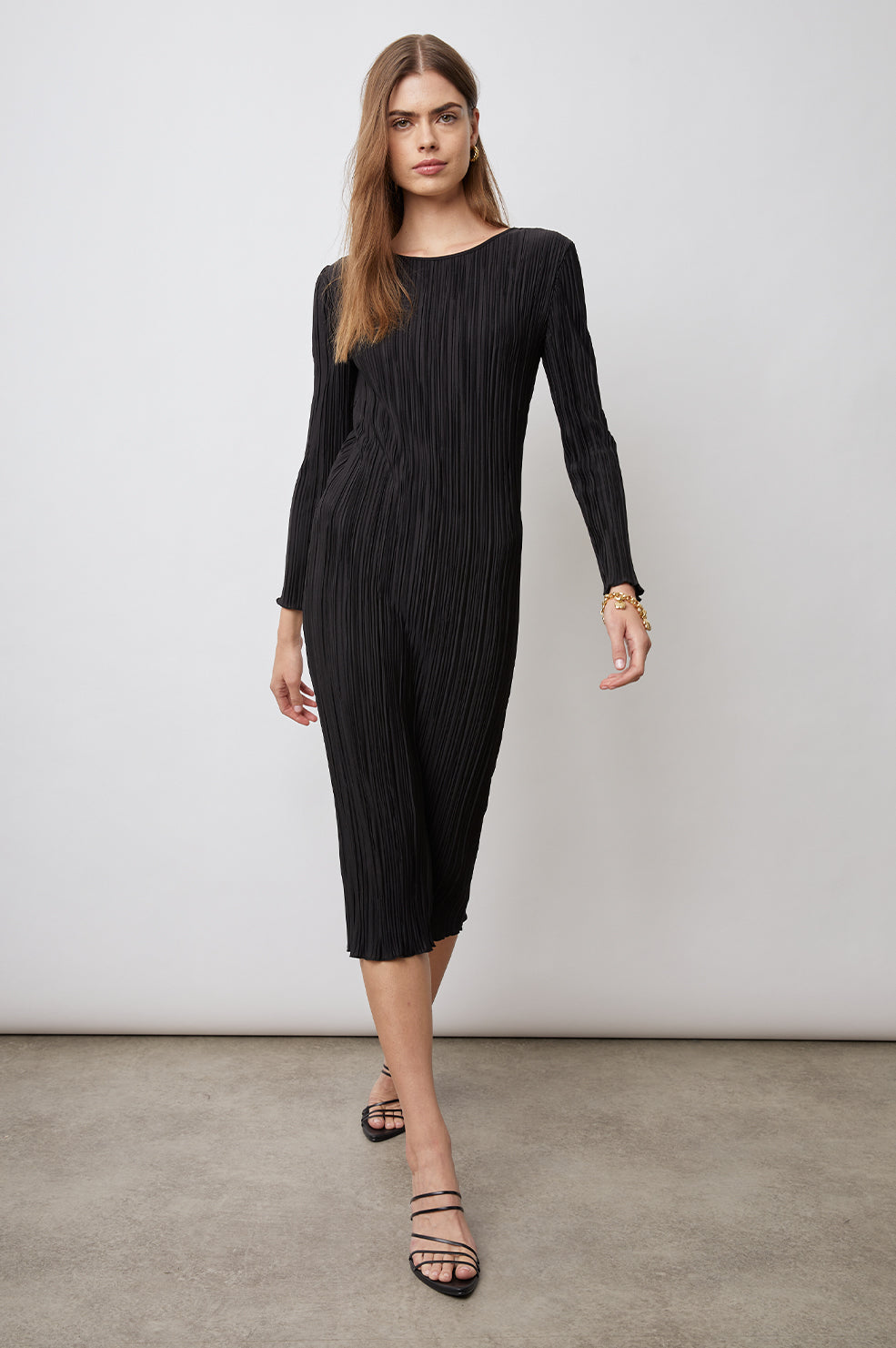 JORDY DRESS BLACK - FRONT WALKING