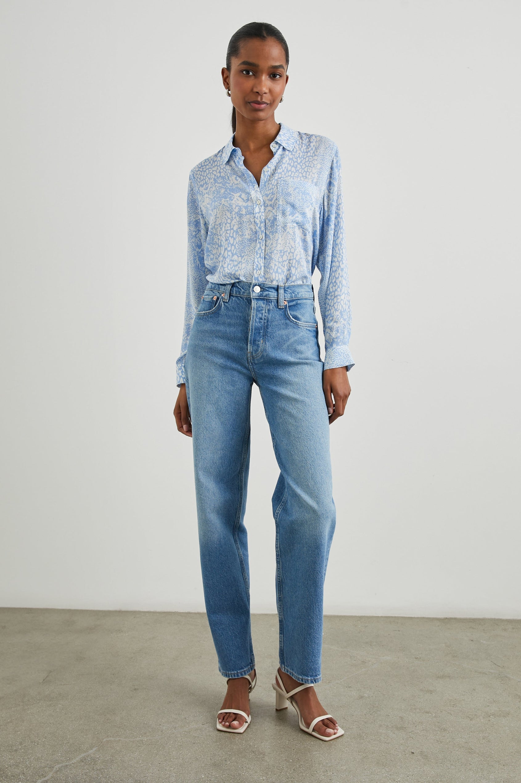 JOSEPHINE SHIRT - AQUA MIXED ANIMALS - FULL BODY