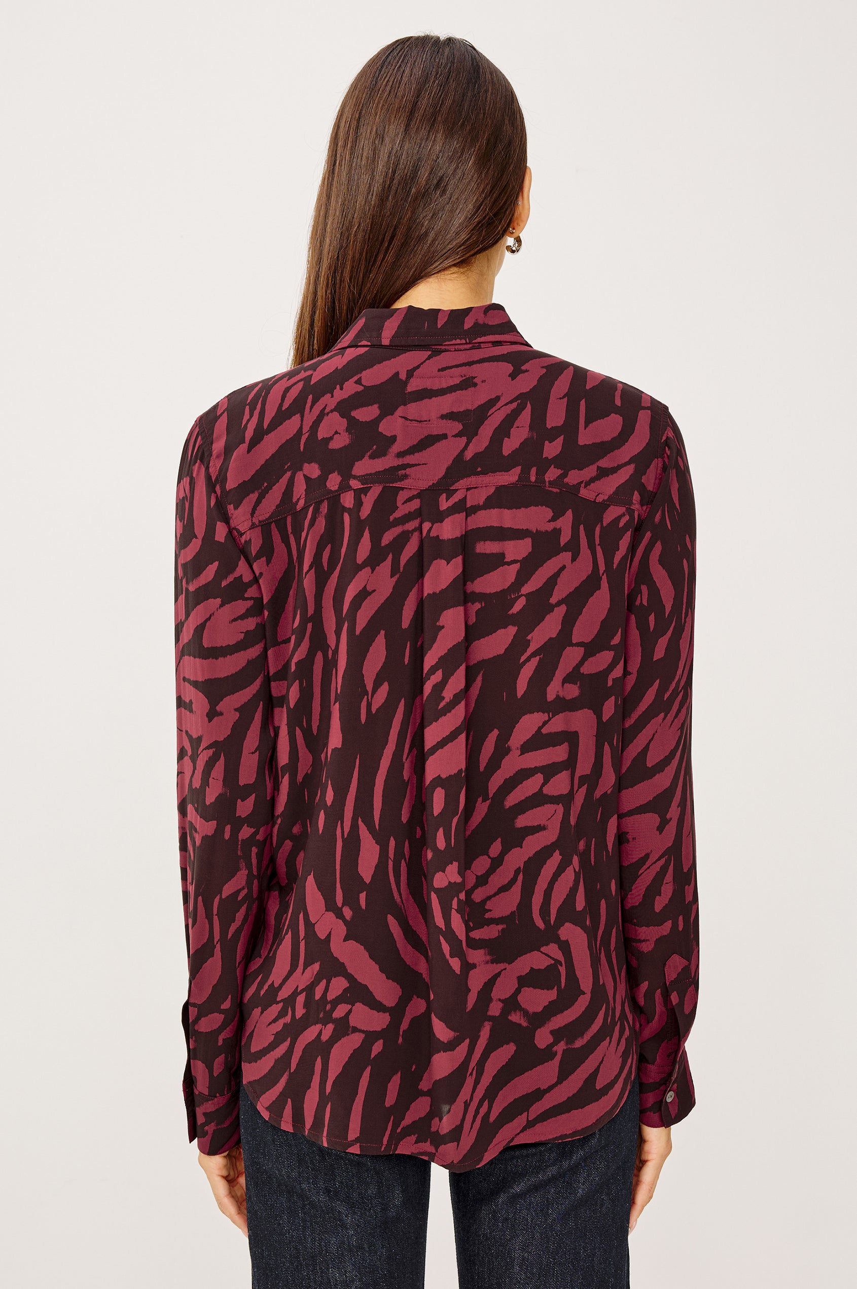 JOSEPHINE SHIRT - OXBLOOD TIGER STRIPE