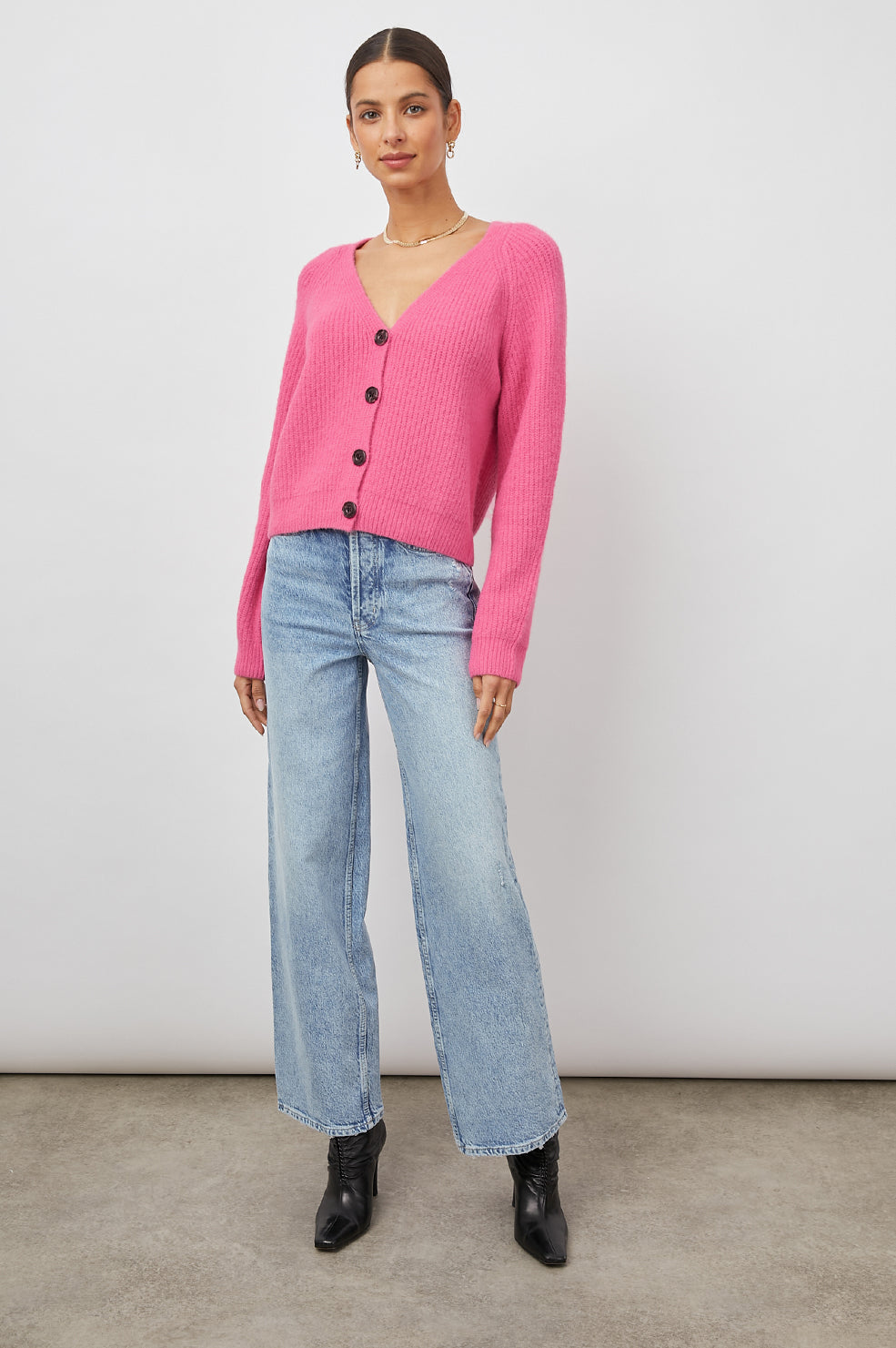 JOSIE MALIBU PINK CARDIGAN-FULL FRONT BODY