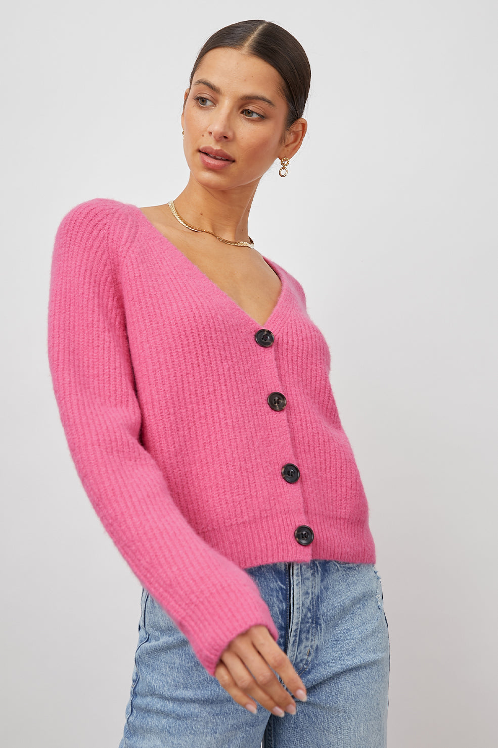 JOSIE MALIBU PINK CARDIGAN- FRONT 