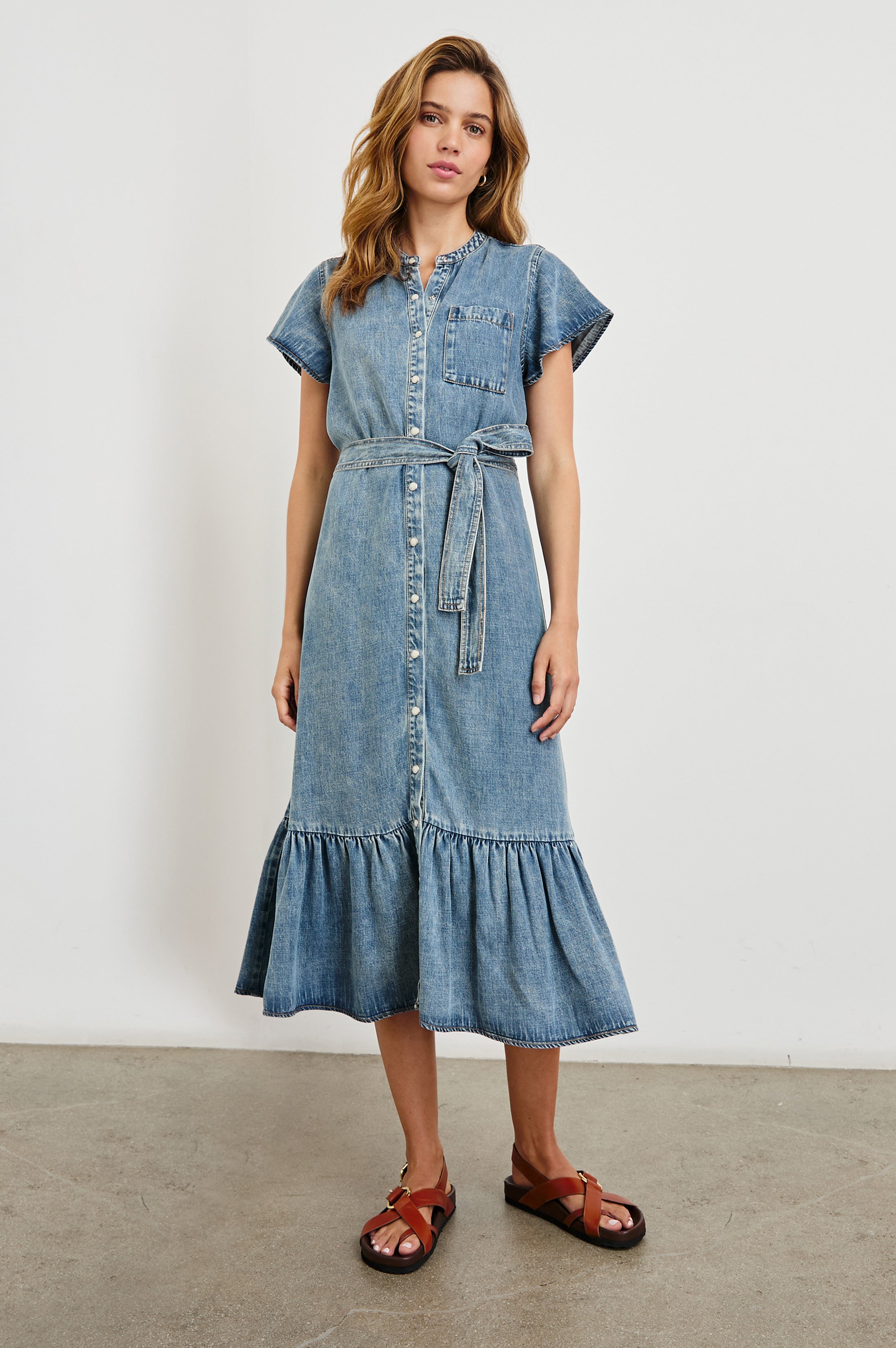KAHLO DRESS - MID BLUE – Rails UK