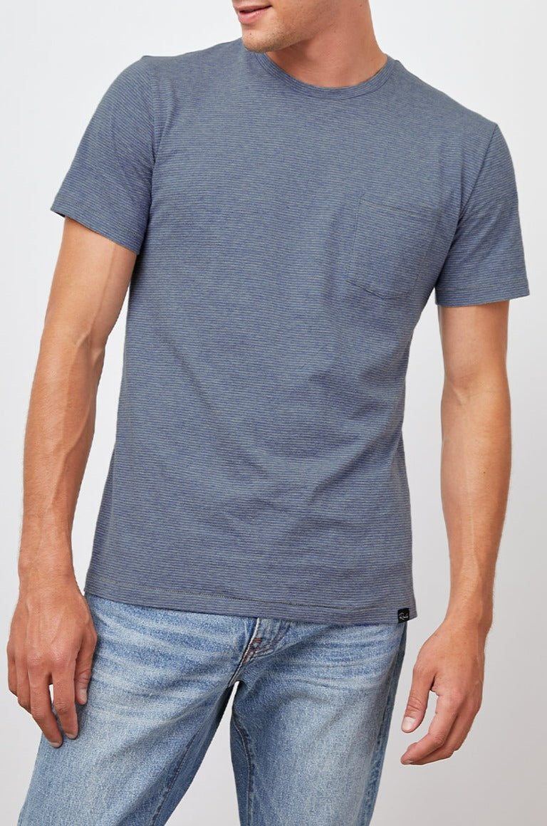 KAI BAYSTRIPE SHORT SLEEVE ROUND NECK WITH POCKET- FRONT