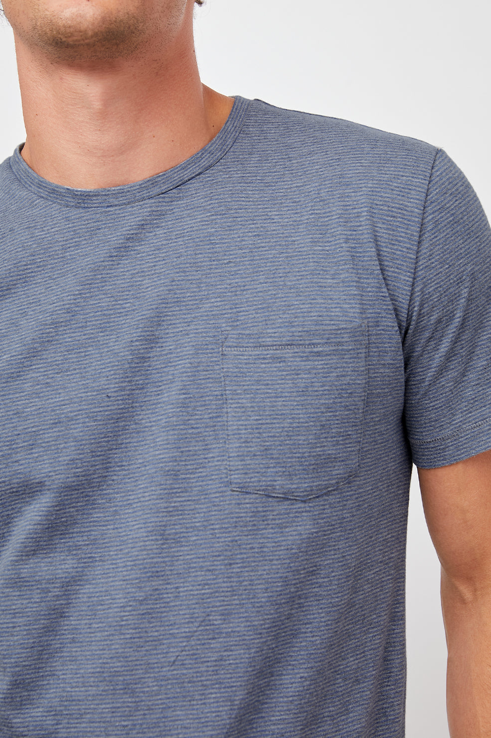 KAI BAYSTRIPE SHORT SLEEVE ROUND NECK WITH POCKET- DETAIL