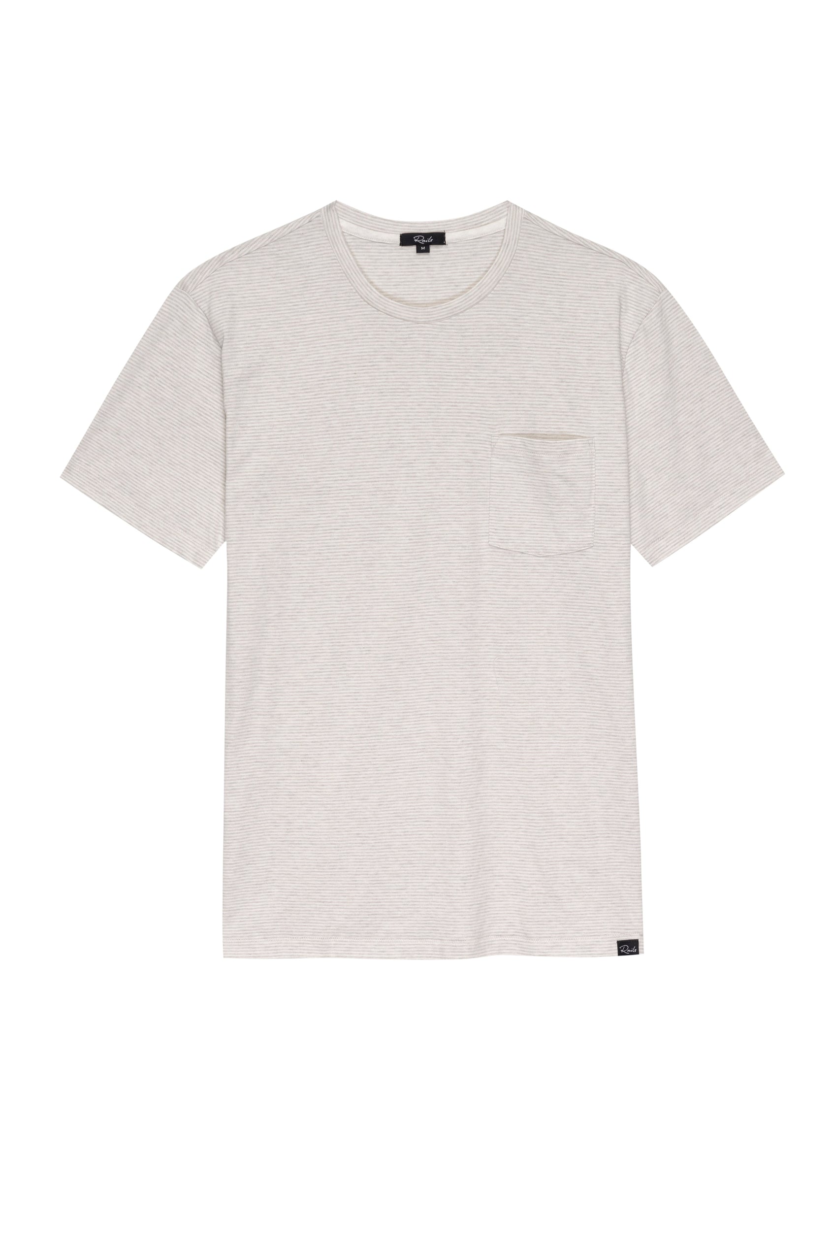 KAI OAT STRIPE SHORT SLEEVE ROUND NECK WITH POCKET- FLAT