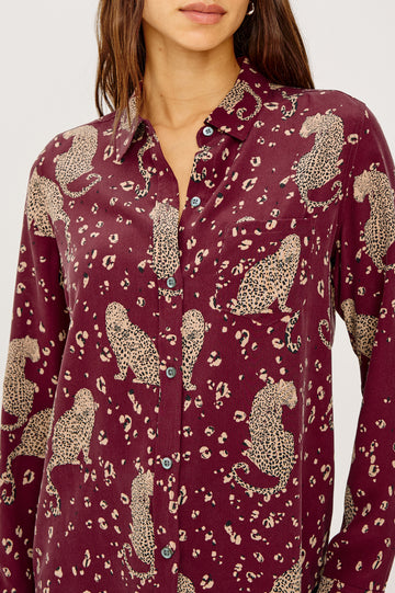 KATE SHIRT - OXBLOOD LEOPARD