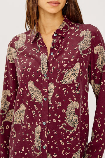 KATE SHIRT - OXBLOOD LEOPARD
