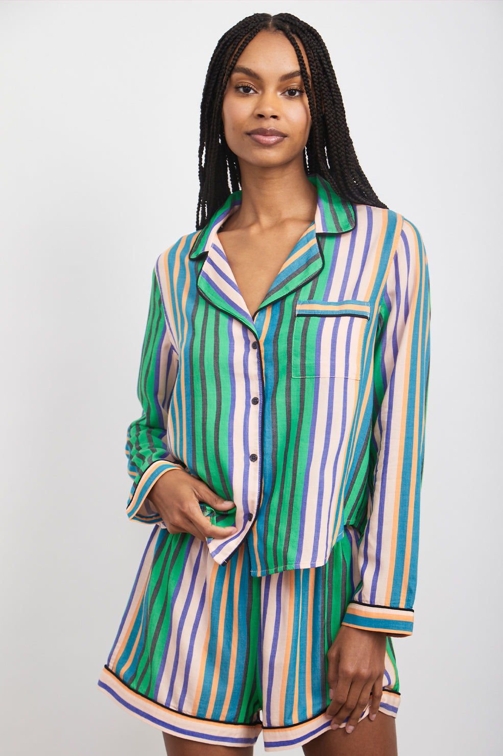 KELLEN MADELEINE STRIPE PAJAMAS- FRONT