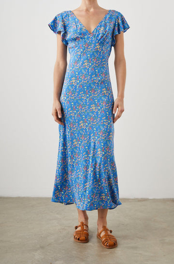 KENZ DRESS BLUE CITRUS GROVE - FRONT FULL BODY