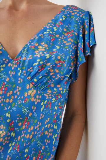 KENZ DRESS BLUE CITRUS GROVE - DETAIL