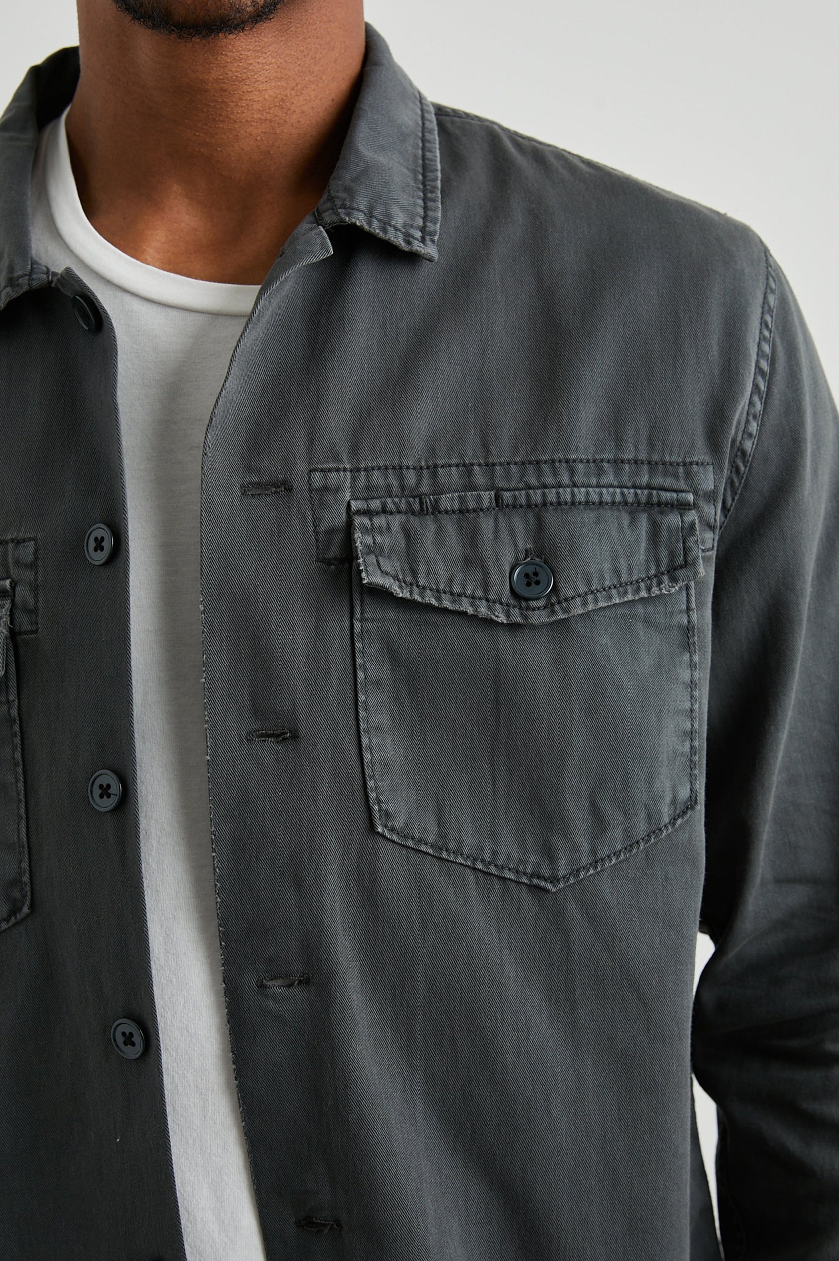 KEROUAC CHARCOAL SHIRT JACKET - DETAIL