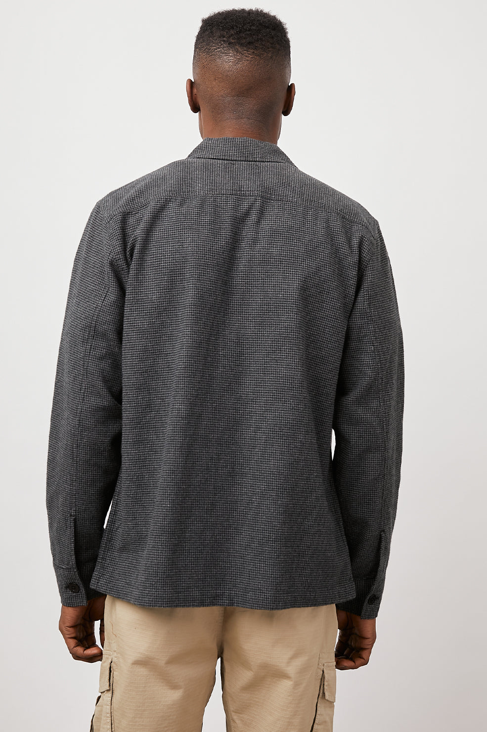 KEROUAC CHARCOAL BLACK HOUNDSTOOTH HOODIE- BACK