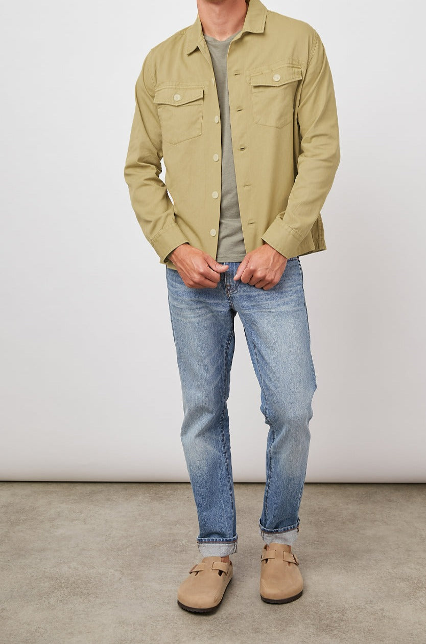 KEROUAC DIJON LONG SLEEVE BUTTON DOWN WITH FRONT POCKETS-FULL FRONT BODY