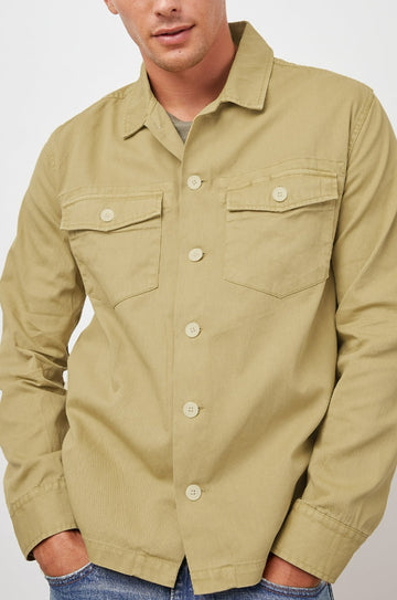 KEROUAC DIJON LONG SLEEVE BUTTON DOWN WITH FRONT POCKETS-FRONT BUTTONED