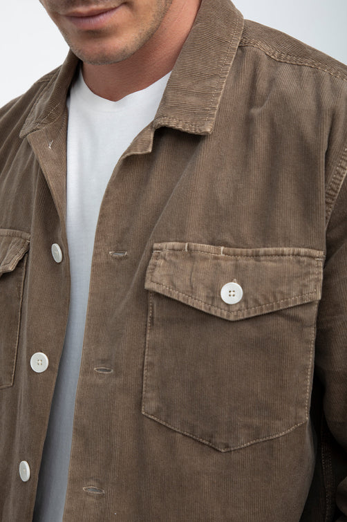 KEROUAC SHIRT JACKET SADDLE - BUTTON DETAILS