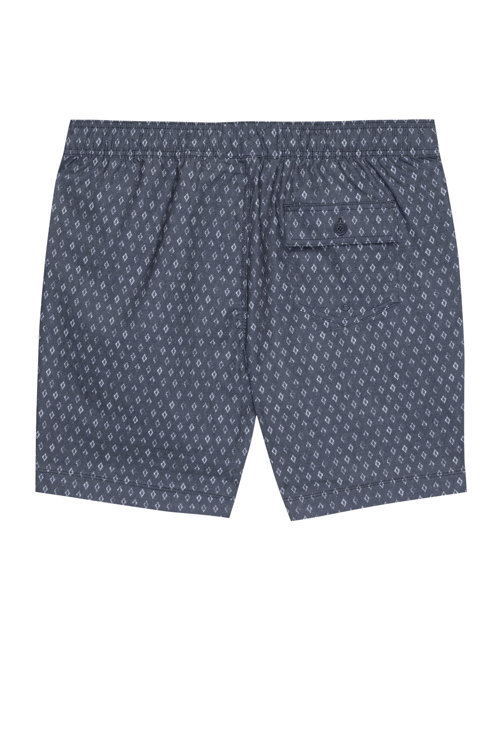 KIAN DIAMOND BLOCK NAVY SHORTS- BACK FLAT