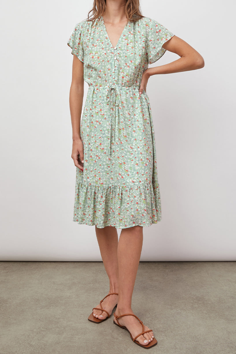 KIKI WHITE SUMMER MEADOW DRESS-FRONT