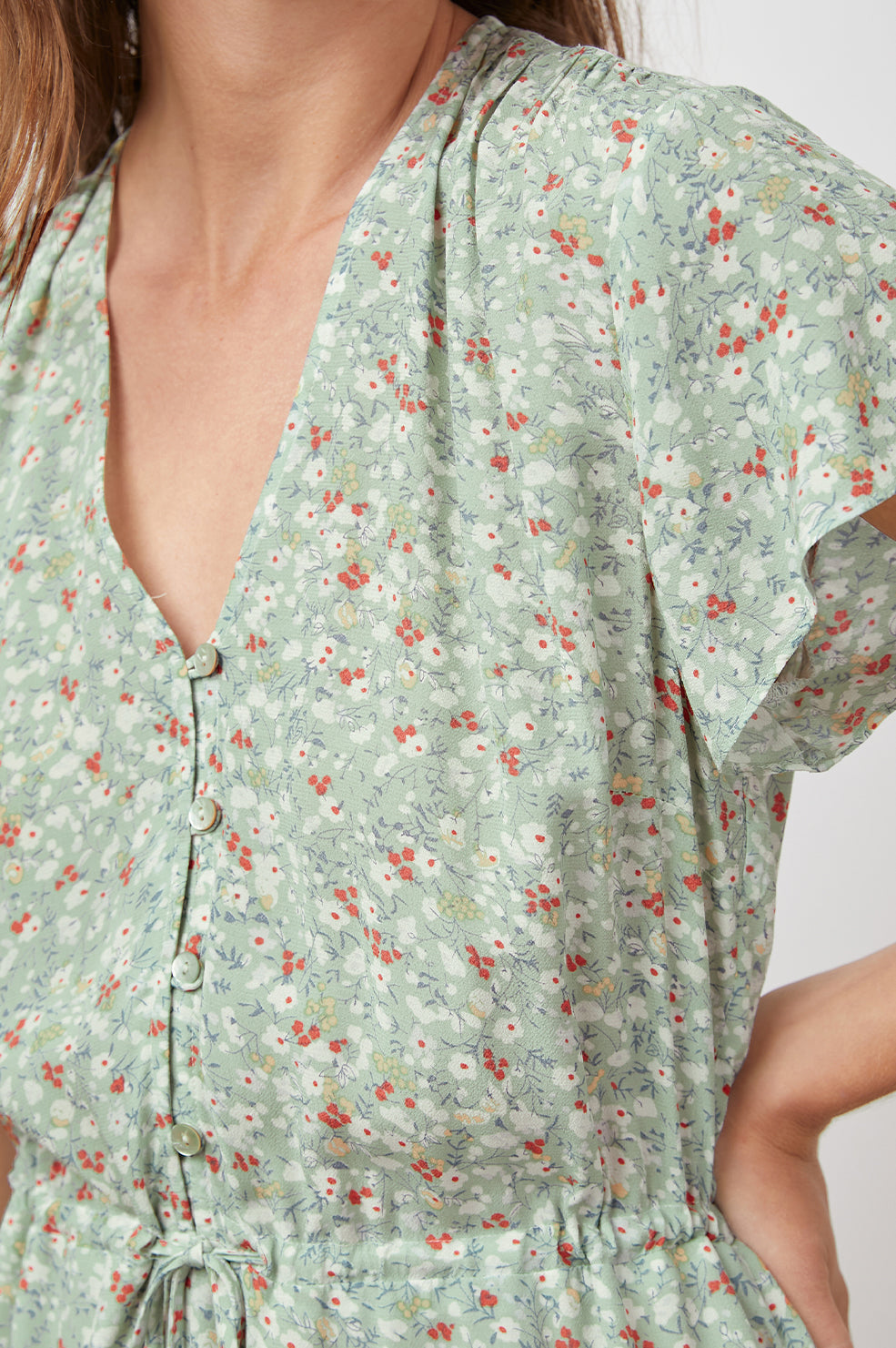 KIKI WHITE SUMMER MEADOW DRESS-DETAIL