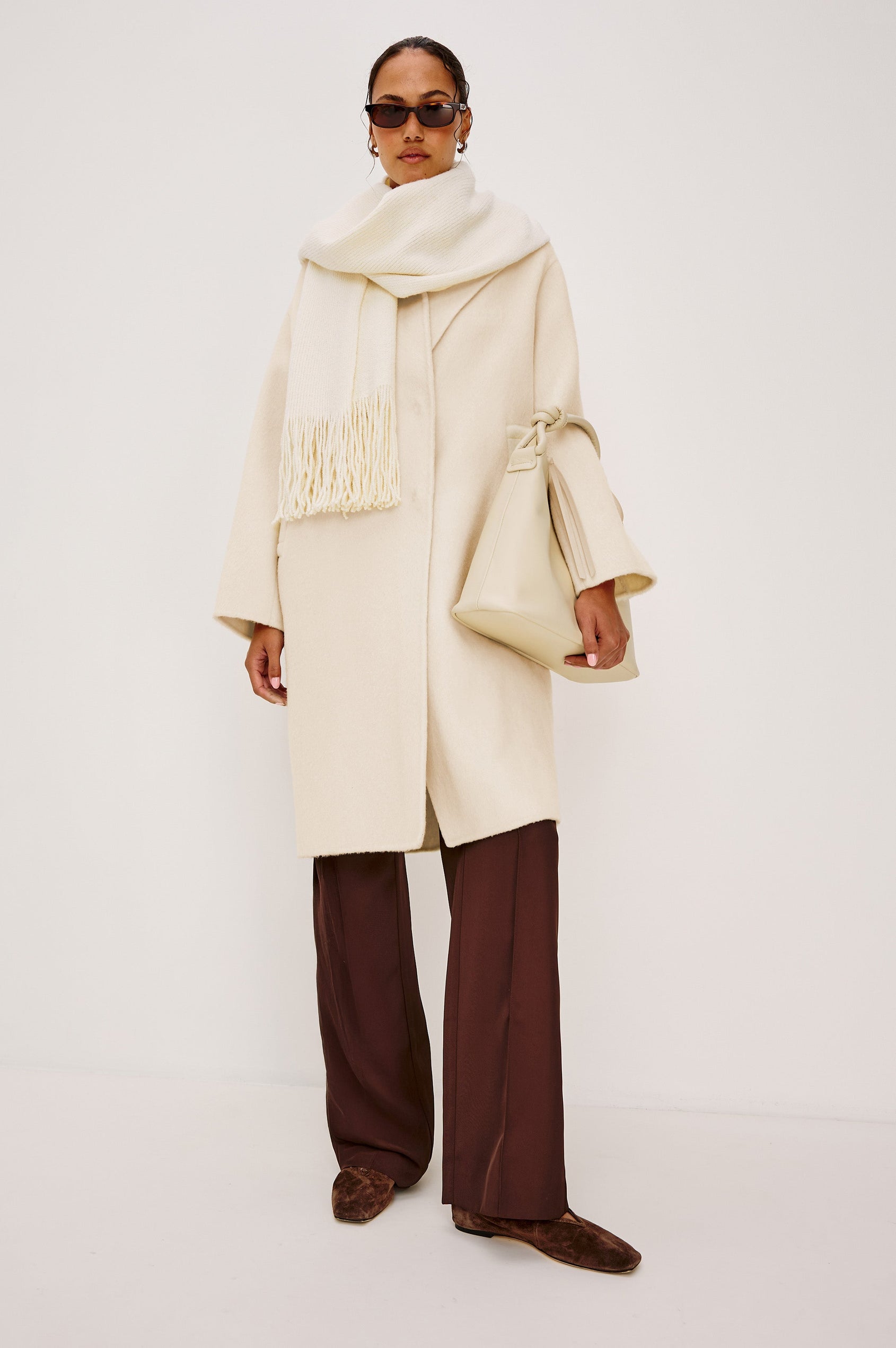 KOA SCARF - IVORY FRINGE