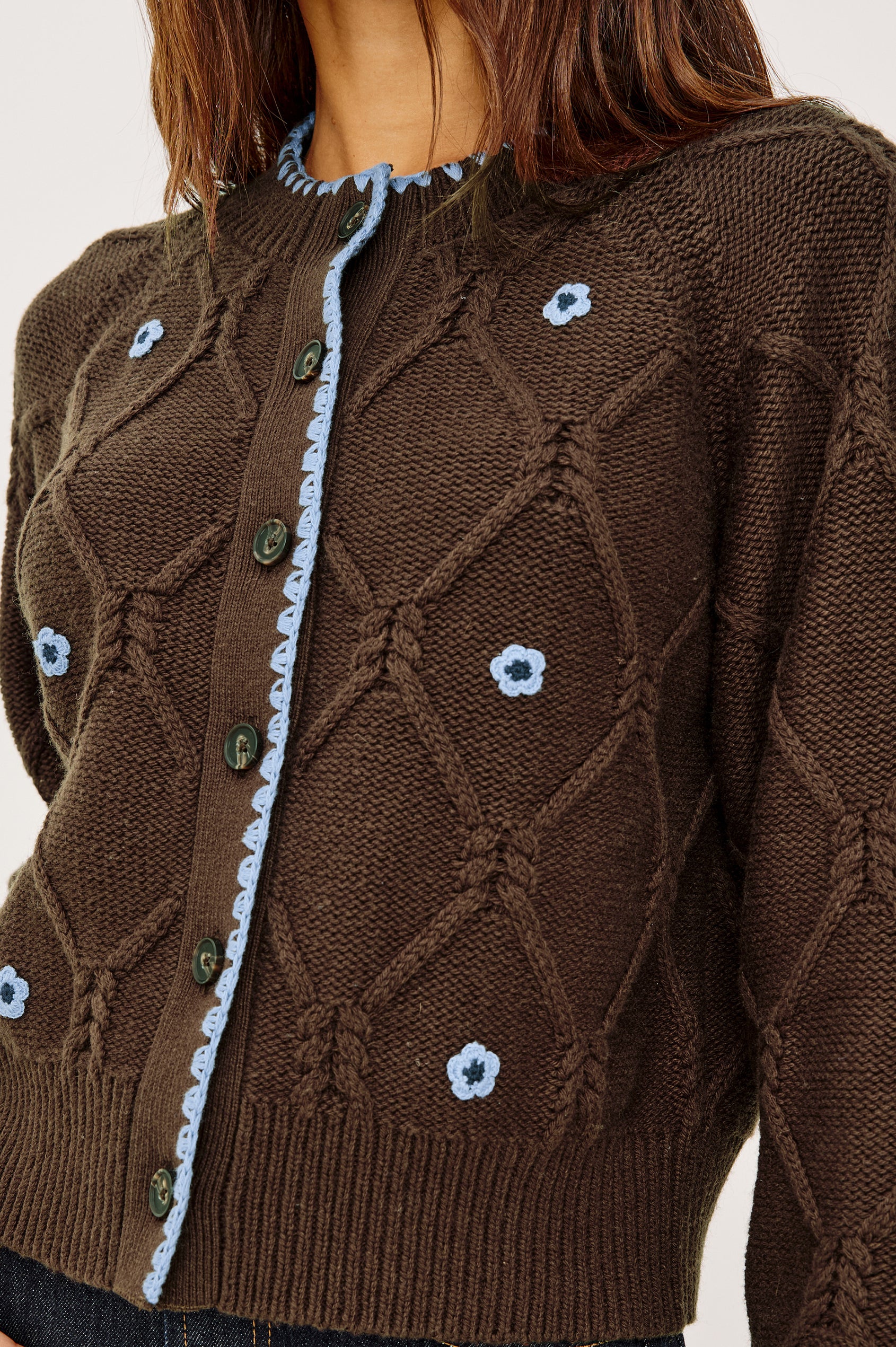 LAURIE CARDIGAN - WALNUT DAISY