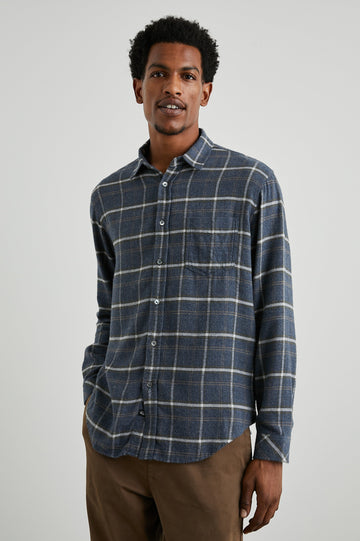 LENNOX SHADOW WHEAT MELANGE SHIRT - FRONT