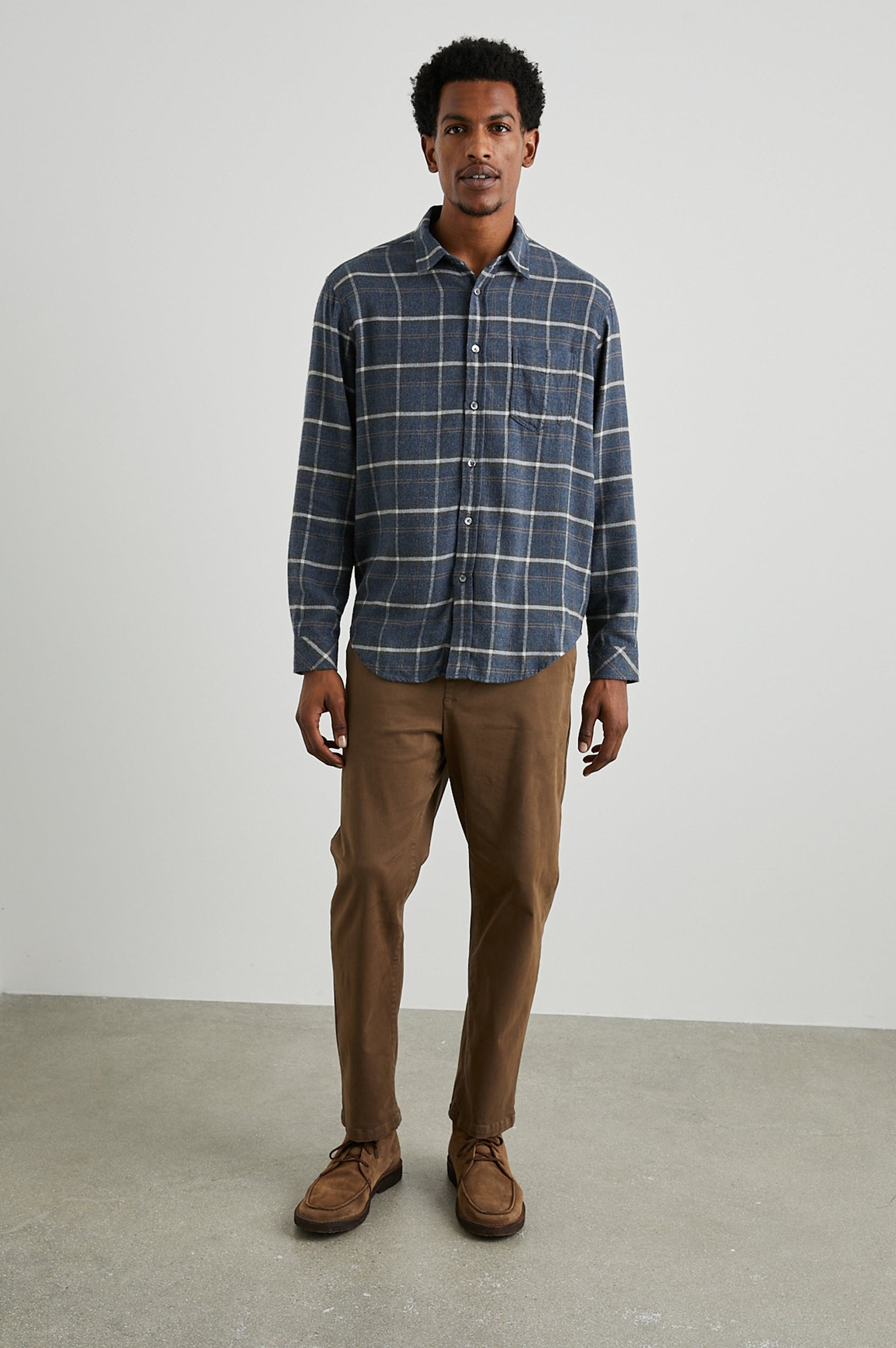 LENNOX SHADOW WHEAT MELANGE SHIRT - FRONT FULL BODY